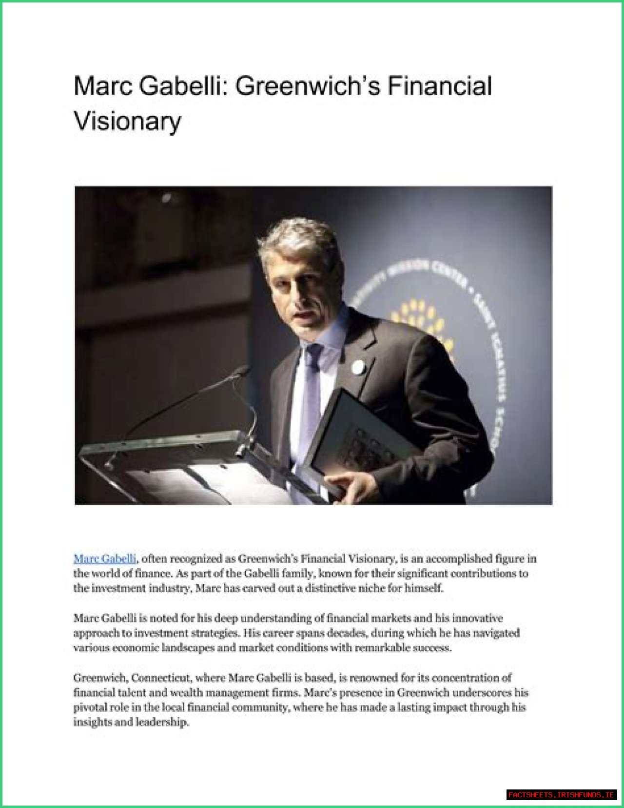 Secrets Of A Financial Visionary Revealed